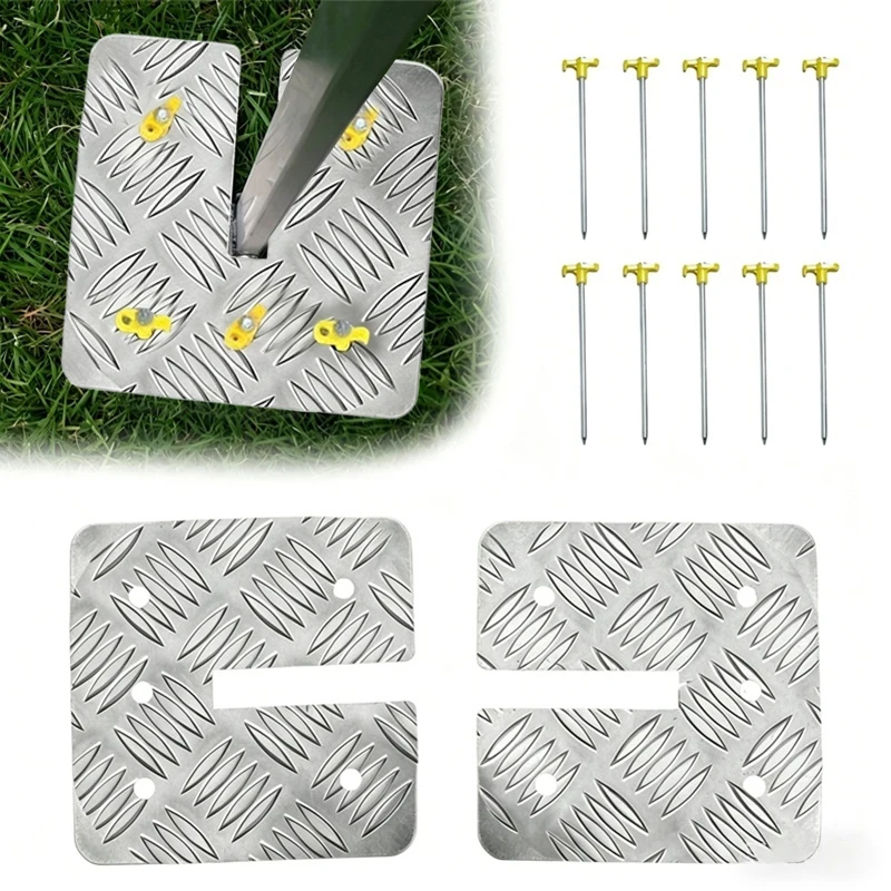 2pcs Awning Leg Feet Plate Anchor Durable RV Awning Part For Thule Omnistor Fiamma Peggy Sturdy Base Plate Campervan Motorhome