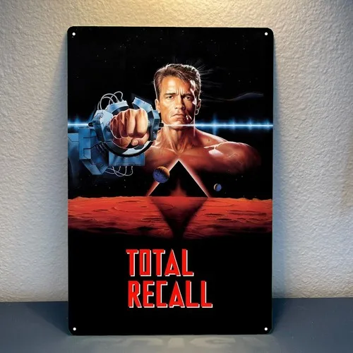 Affiche métallique du film Total Recall, plaque de collection