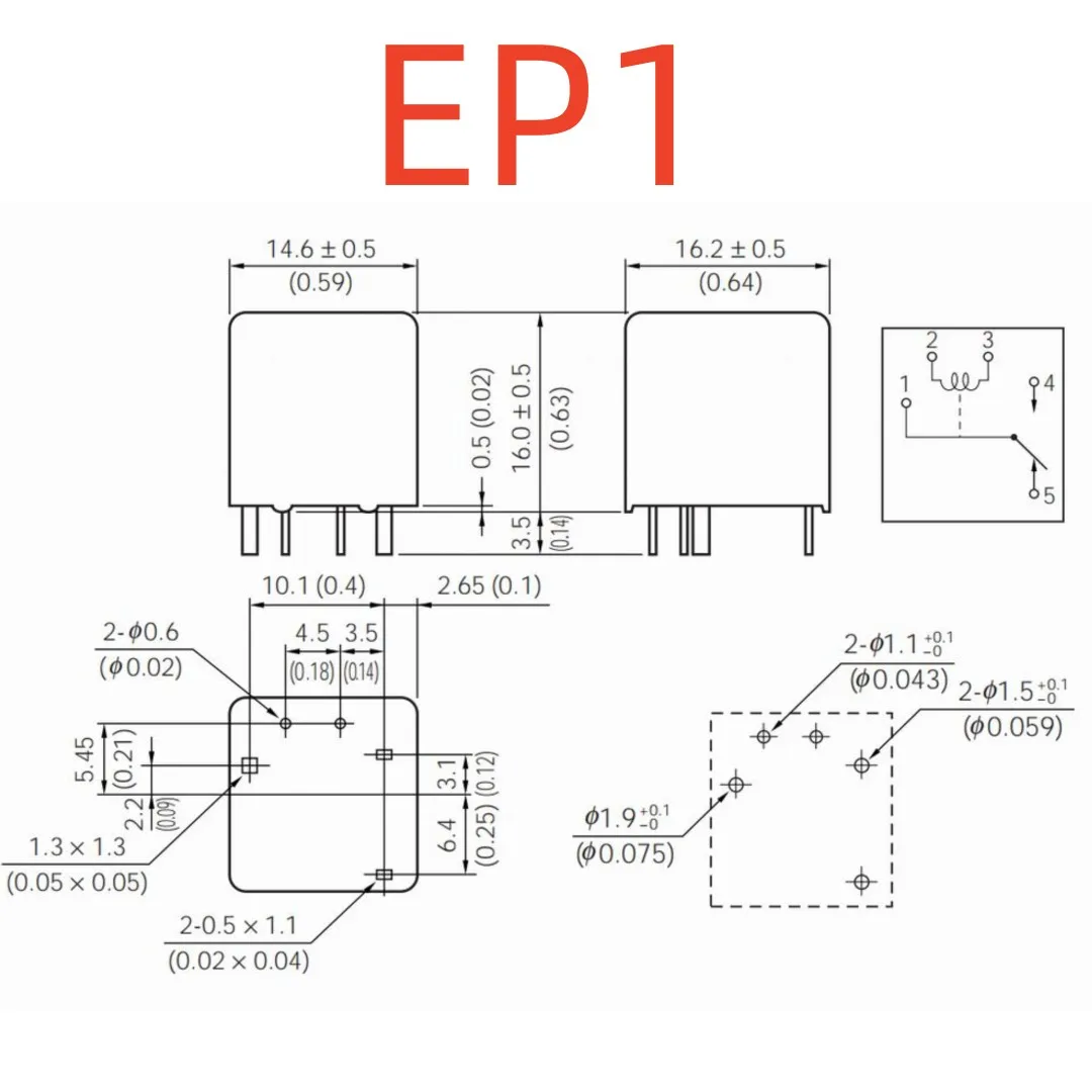 New EP1-B3G1S ; EP1F-B3K1S ; EP1F-B3G1S ; Relay 5pins