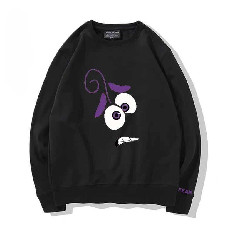 ديزني داخل خارج الكرتون طباعة التعبير حزمة زوجين جديد طاقم الرقبة سترة الرجال والنساء الربيع والخريف فضفاضة Hatless أعلى #5