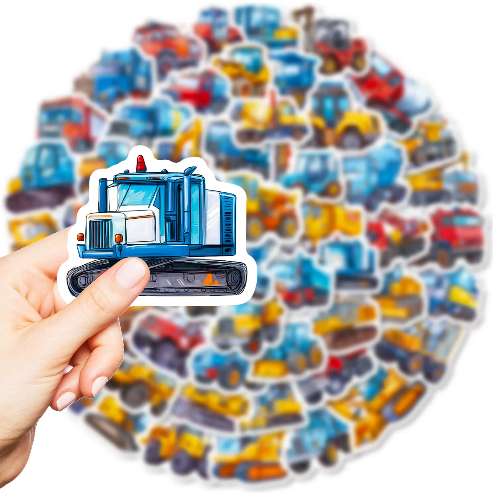 

10/56PCS New Construction Engineering Vehicles Graffiti Stickers Decoration Notebook Phone Guitar Skateboard Classic Kid Toys