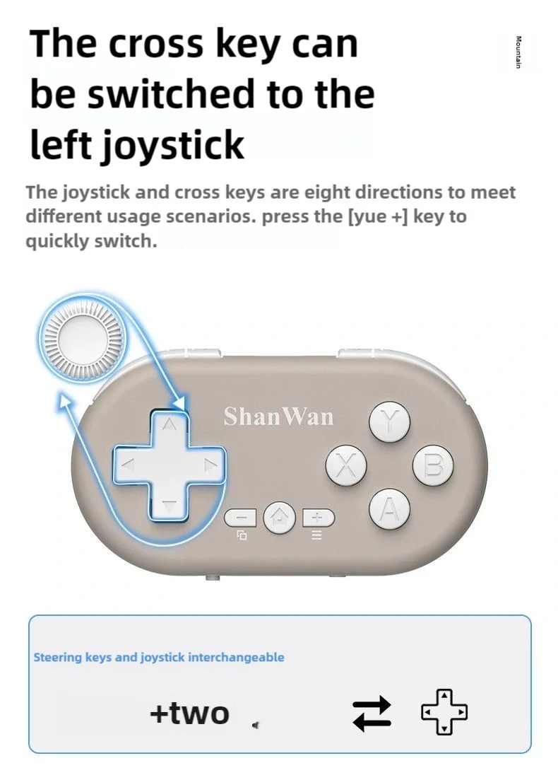 ShanWan Mini Gamepad Q36 xkv Portable Bluetooth/Wired Game Controller For PC Android & IOS Cross-Platform Pocket Game Controller