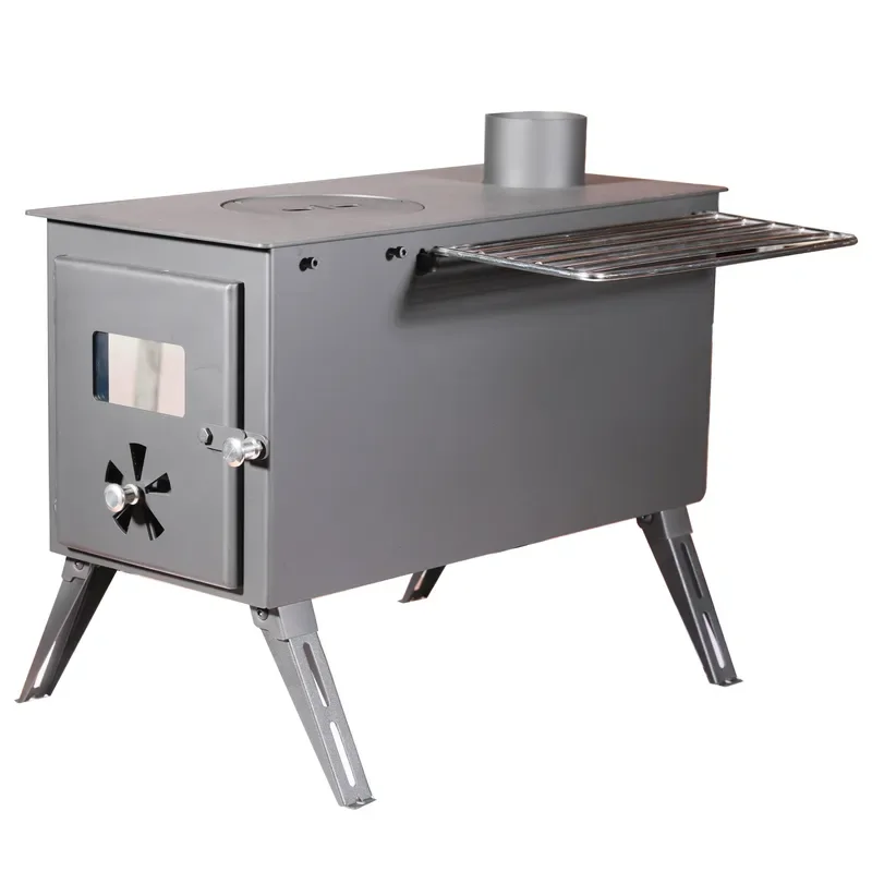 Anti-Corrosion Portable Tent Stove Kit Zinc-Plated Steel Construction for Coastal Camping in Canvas Bell Tents