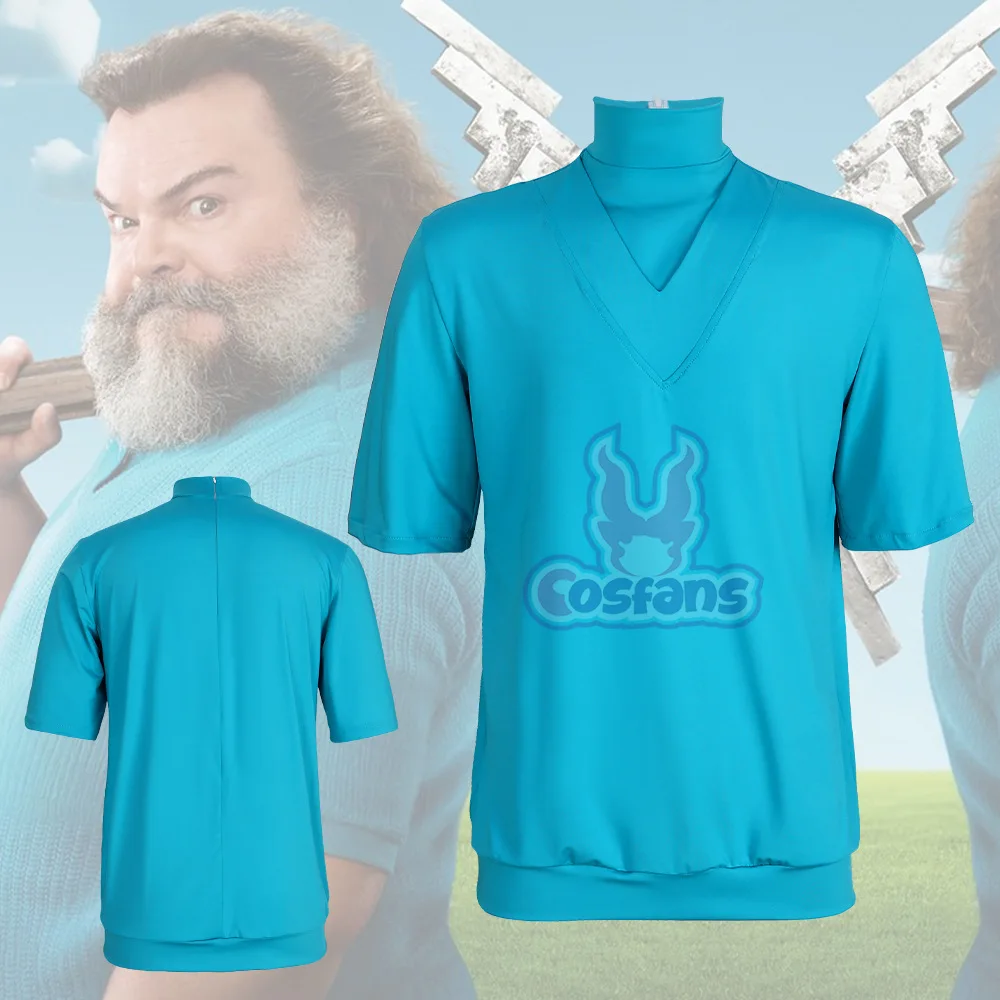 

Movie Steve Cosplay Costume Blue Top Tshirt Cosplay Set Retro Futuristic Style Role Play Suit Adventure Outfit for Men Boys