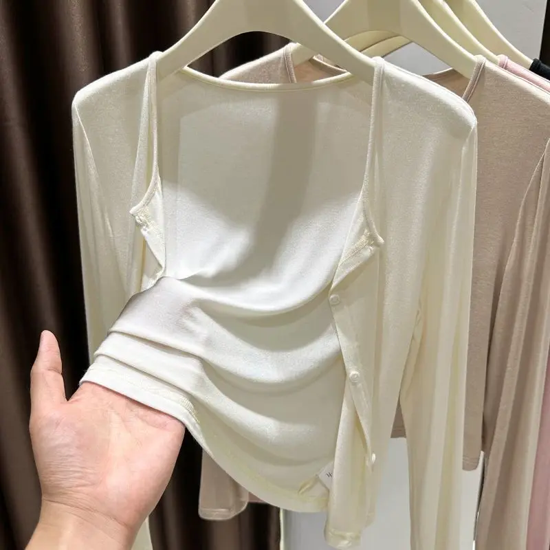 

plus Size Ice Silk Modal Sun Protection Open Cardigan Thin Long Sve Outerwear Summer Faion Commute oulder awl Cover up
