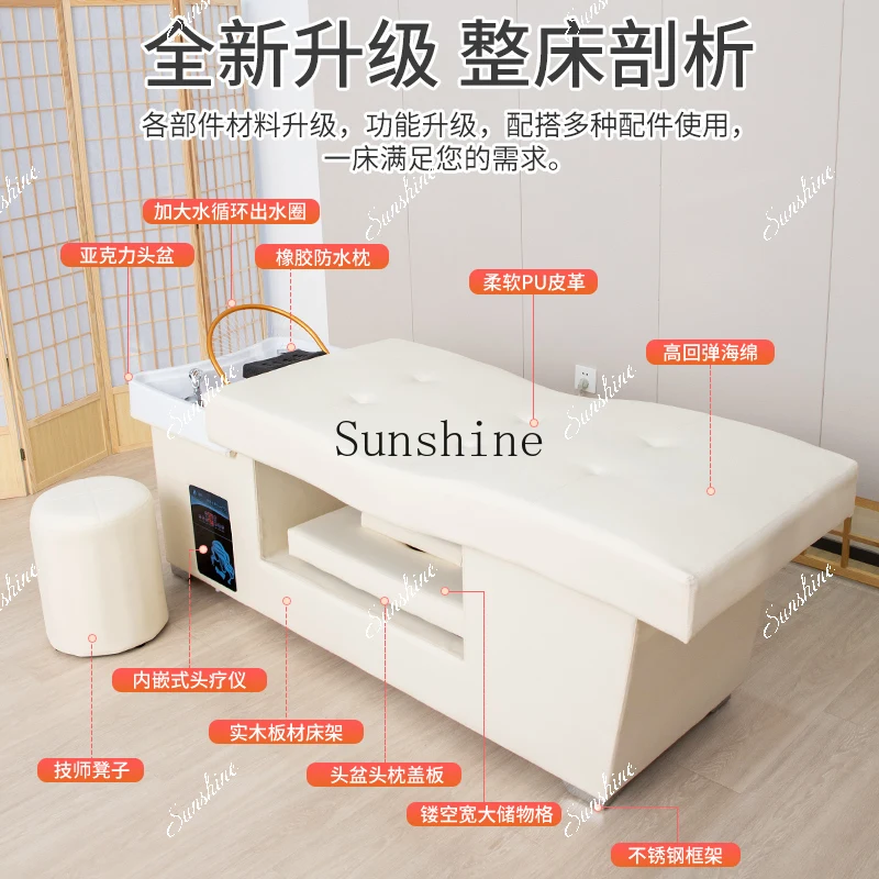 Thai hair treatment shampoo bed water circulation fumigation barber shop special  TF