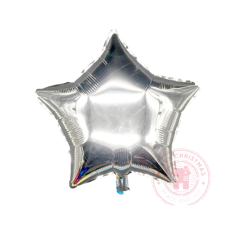 5/10/18 Inch Silver Pentagram Helium Foil Balloon Birthday Wedding Decoration Party Supplies Star-Shape Balloon Baby Shower Toys