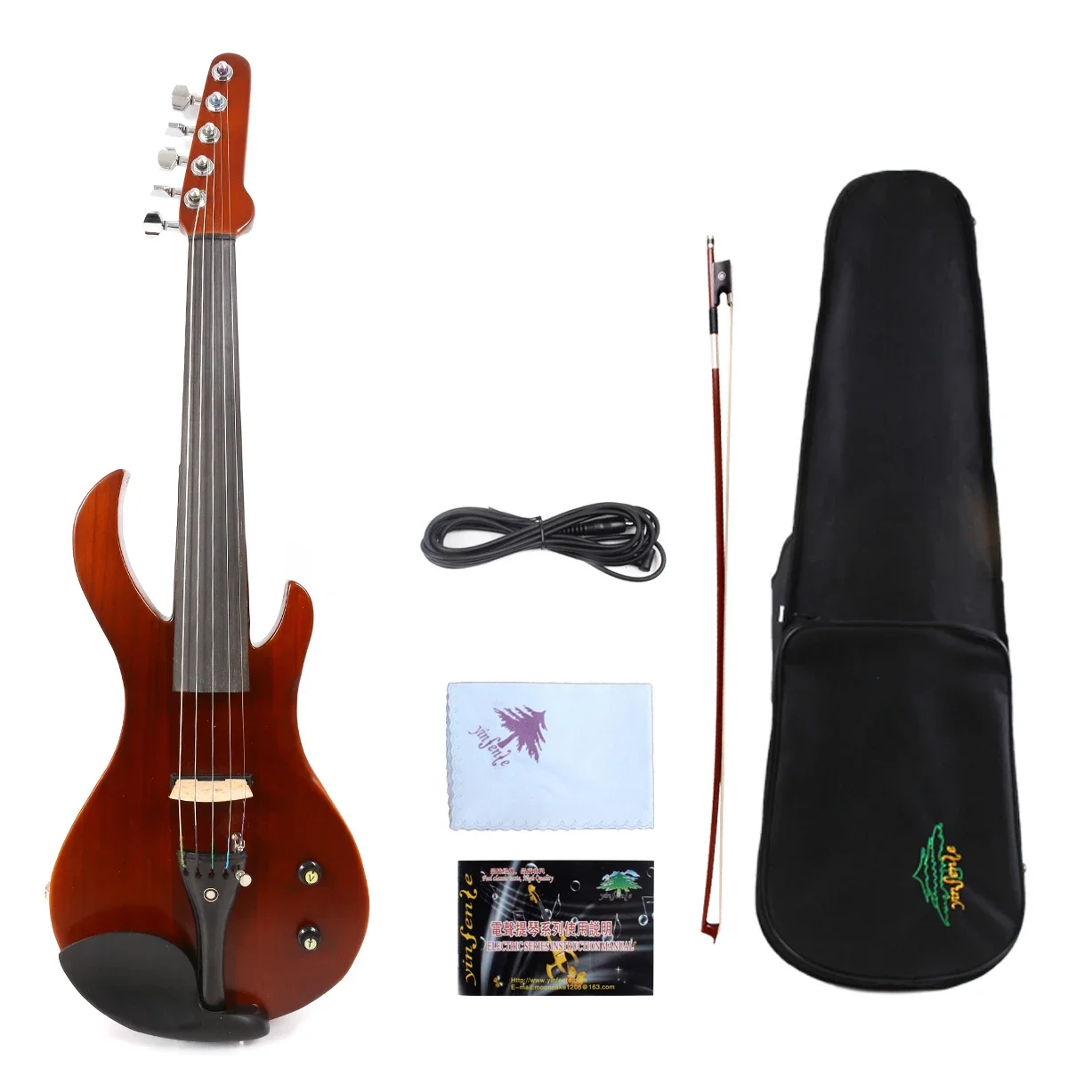 

New 5 String Electric Violin 4/4 Solid Wood Sweet Sound Ebony Fitting Guitar Shape Handmade High Quality Violins with Hardware