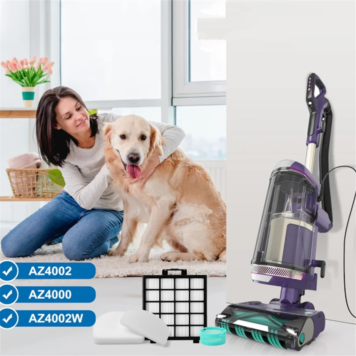 Novo filtro hepa az4002 az4000 az4002w para powerdect vertical e alimentado, sucção a vácuo resistente