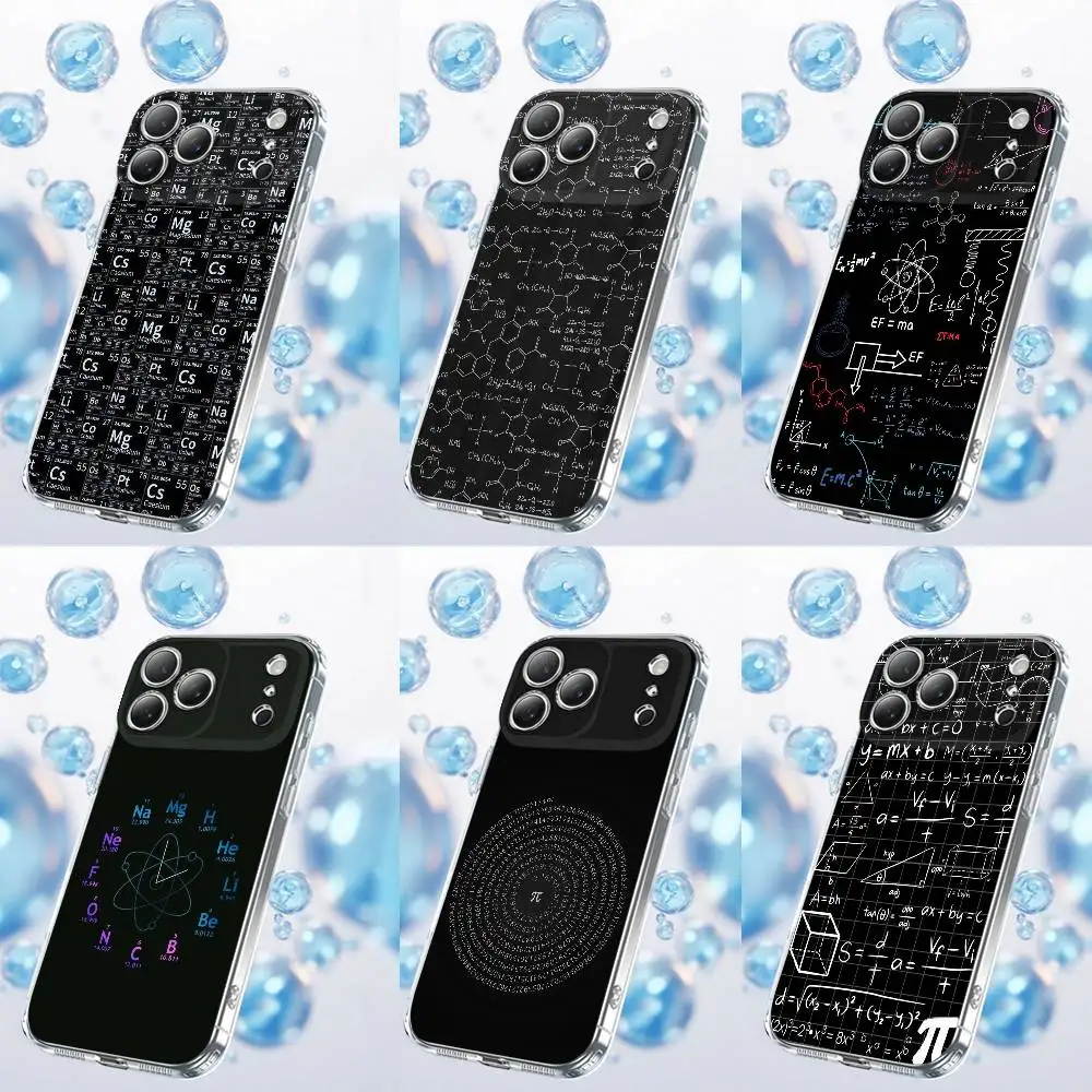 

Chemistry Element Math Physics Formula Phone Case For iPhone 17,16,15,14,13,12,11,Plus,Pro,Max,Plus,E,Air,Mini Transparent Cover