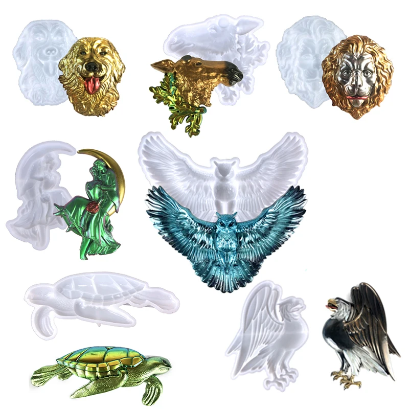 

3D Semi-Three-Dimensional Animal Shape Mold Crystal Epoxy Resin Silicone Mold Pendant DIY Wall Decoration Flying Eagle Ornaments