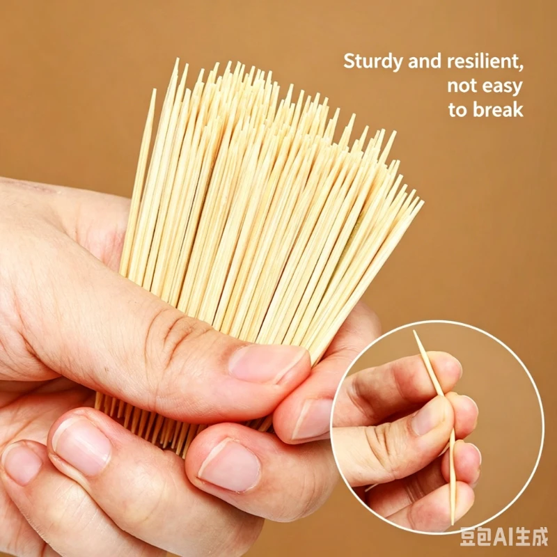 100/300/500 Pcs Double Headed Bamboo Toothpicks Disposable Bagged Fruit Skewers Hotel Restaurants Restaurants Bagged Toothpicks