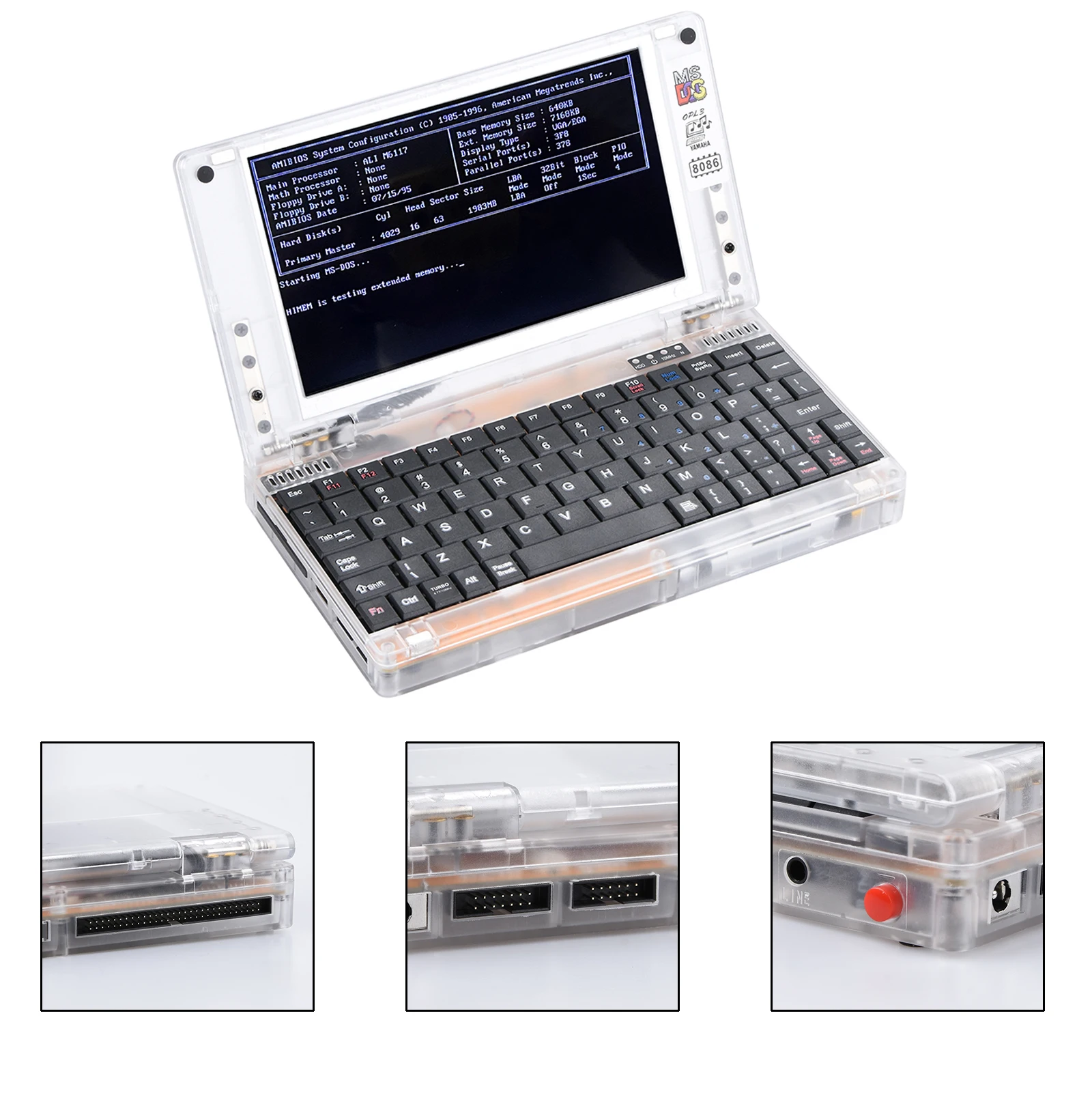 

Portable Retro Laptop Pocket 8086 DOS Win Ver 3.0 Pocket Notebook CPU 8086@4.77MHz/10MHz Computer VGA Graphic Card Microcomputer