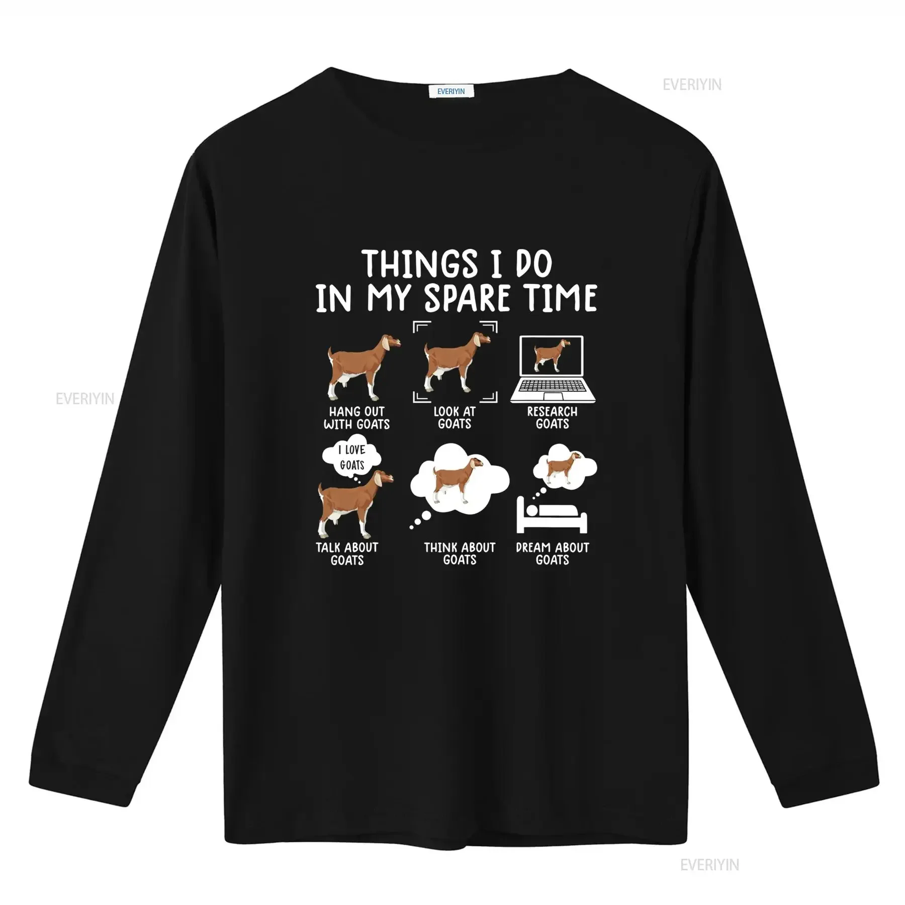 Funny Goat Lover T Shirt Things I Do In Spare Time Hang Look Research Talk Think Dream About Goats vintage Washed Casual