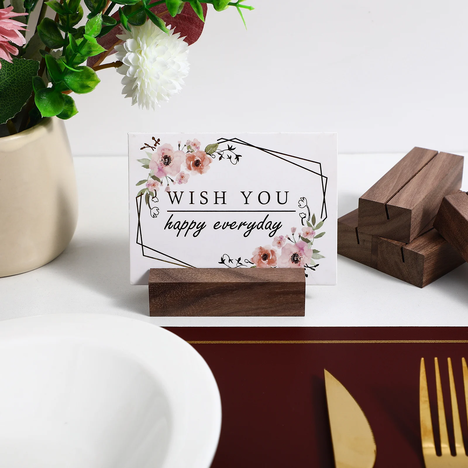 

12 Pcs Base Postcard Holder Table Number Desktop Cards Holder Picture Stand Compact Desktop Easel Sign Display