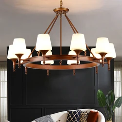 American Hanging Chandelier European Simple Living Dining Table Bedroom Study Pendant Lamps Home-appliance Decor Lights Lustre