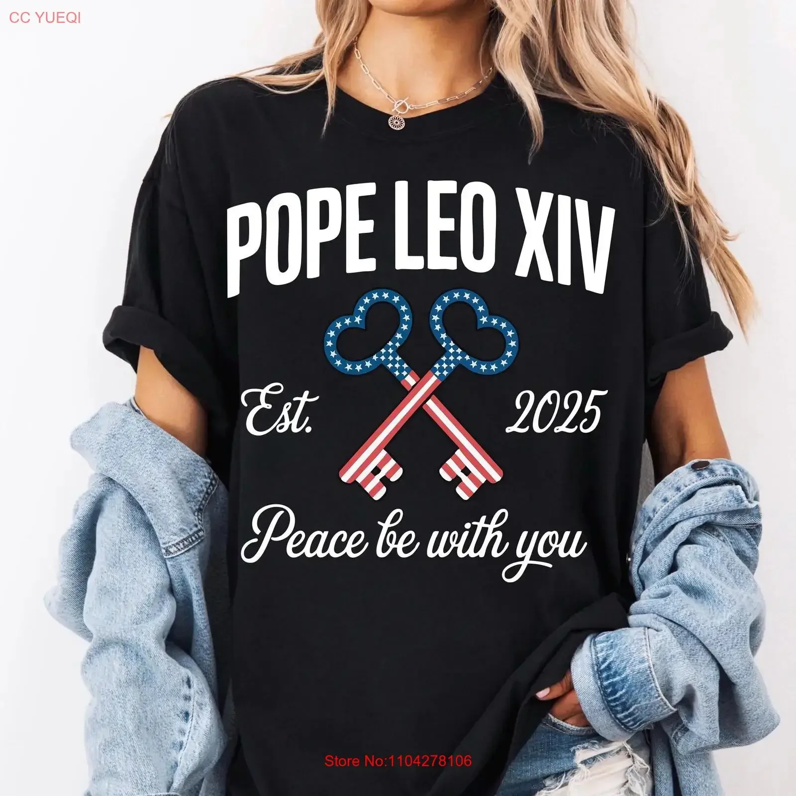 Pope Leo XIV T Shirt American Chicago Catholic Women Vatican New vintage Washed Unisex designer clothes Stylish Slightly