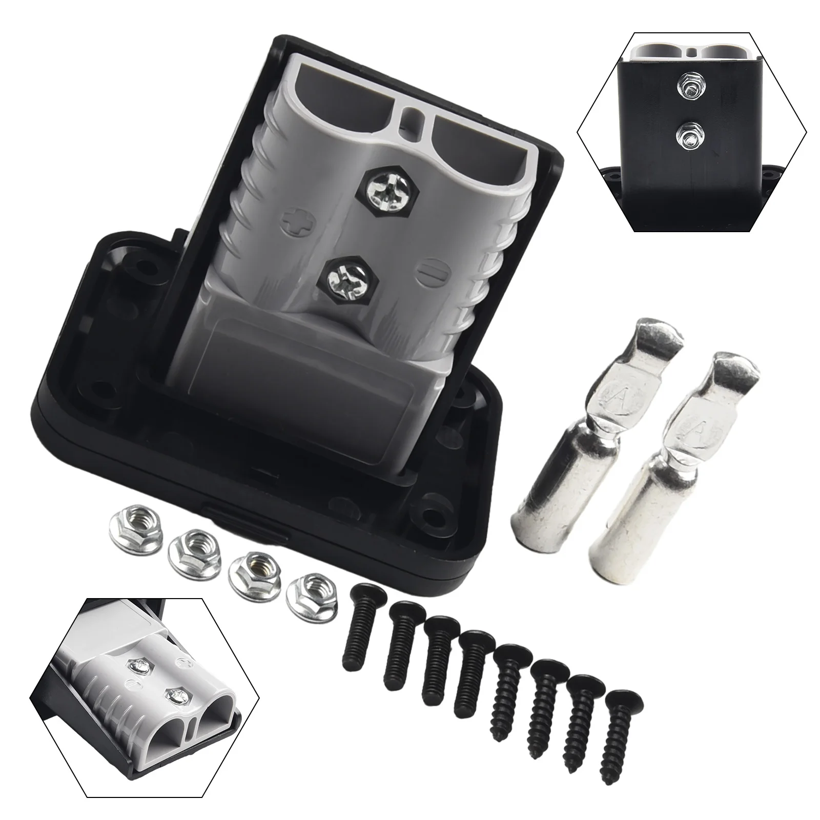 Flush Mount 120A Bracket Assembly with Cover for Caravan RV Yacht Truck and Passenger Vehicle Charging Panel Integration