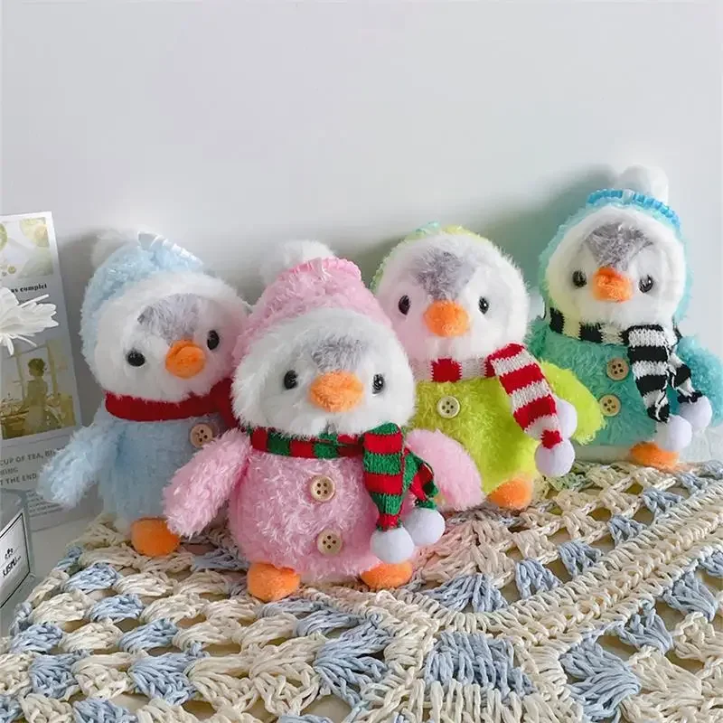 Leuke winter kerstsjaal pinguïn pluche poppen speelgoed sleutelhanger tas hanger rugzak hangende ornamenten sleutelhanger girly verjaardagscadeau