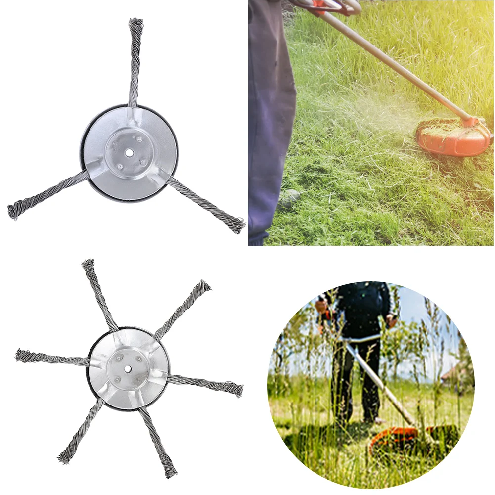 Steel Wire Weed Trimmer Head Wear-resistant Weeding Wheel Anti-corrosion Derusting Lawn Trimmer Head for Courtyard Sidewalk Lawn