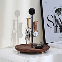 Key Holder for Entryway, Wooden Key Tray, Wall Mounted Key Organizer, Jewelry and Watch Storage Stand, Iron Desktop Key Hook, Decorative Home Accessories.