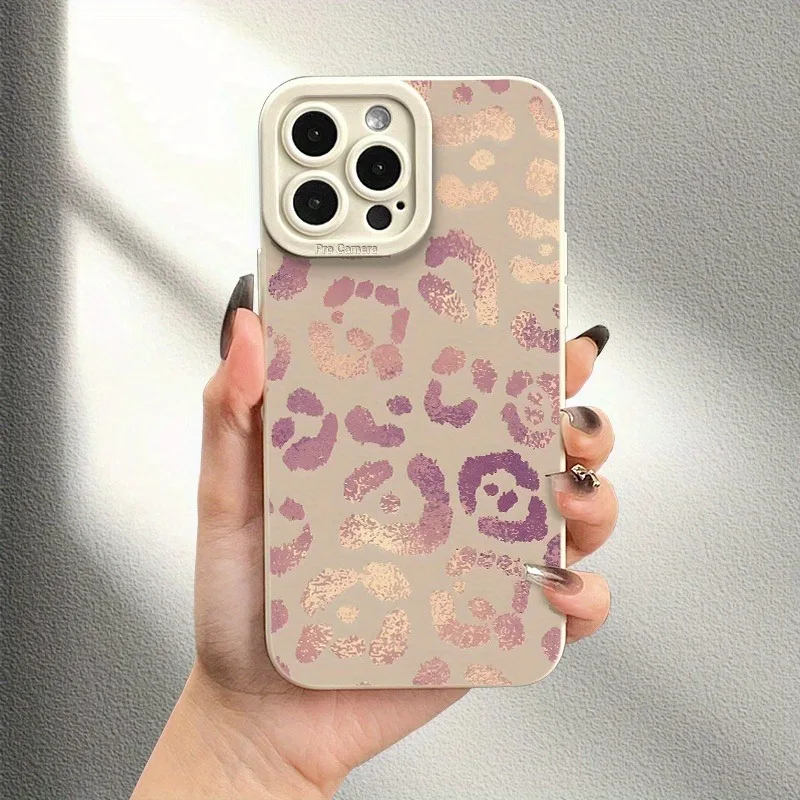 حافظة هاتف Angel Eye بتصميم إبداعي ذهبي لامع بطبعة الفهد، مناسبة لهواتف iPhone 17، 16، 15، Plus، Pro، Max Series - مثالية للهدايا