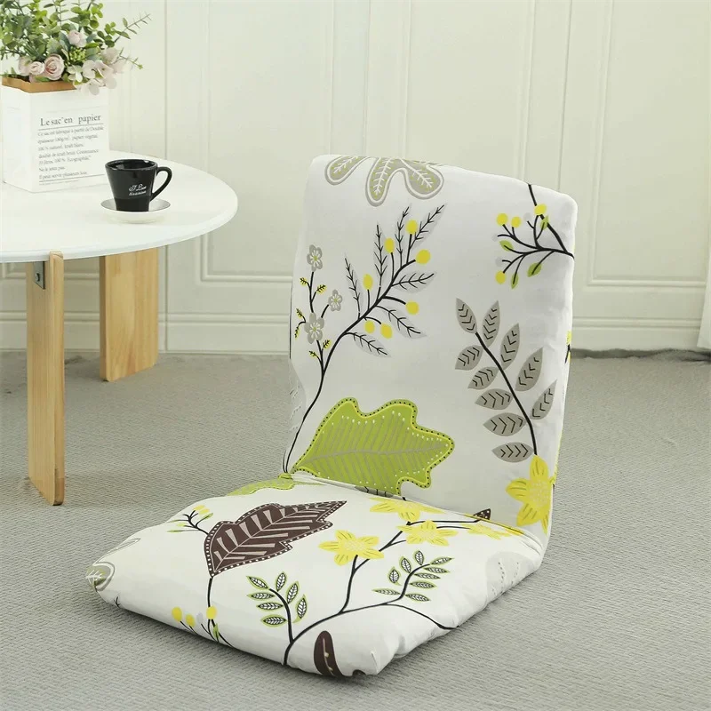 Folding Floor Chair Cover Adjustable Lazy Sofa Chair Cover Padded Lounger Soft Recliner with Back Support Chair Cover