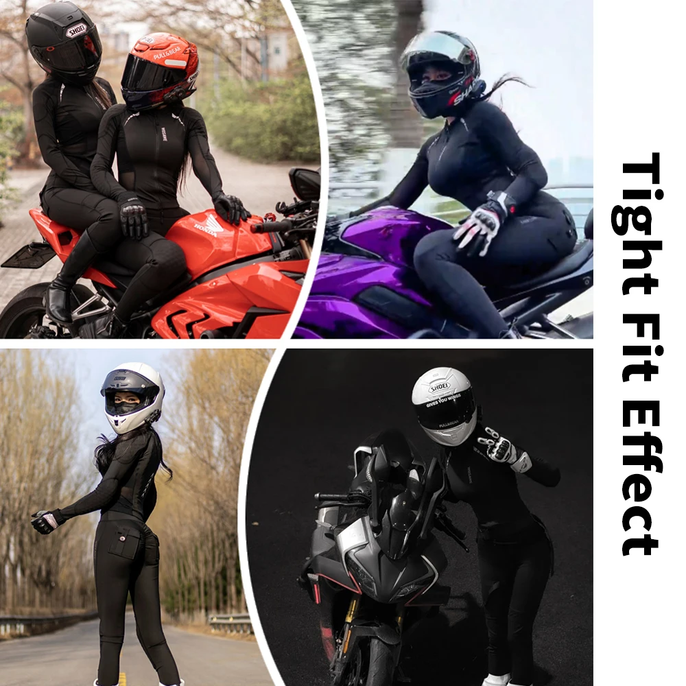 WOSAWE Women Motorcycle Jacket and Pants Set with Removable Pads Soft Padded Gear Summer Breathable Motocross Clothes Sexy Fit