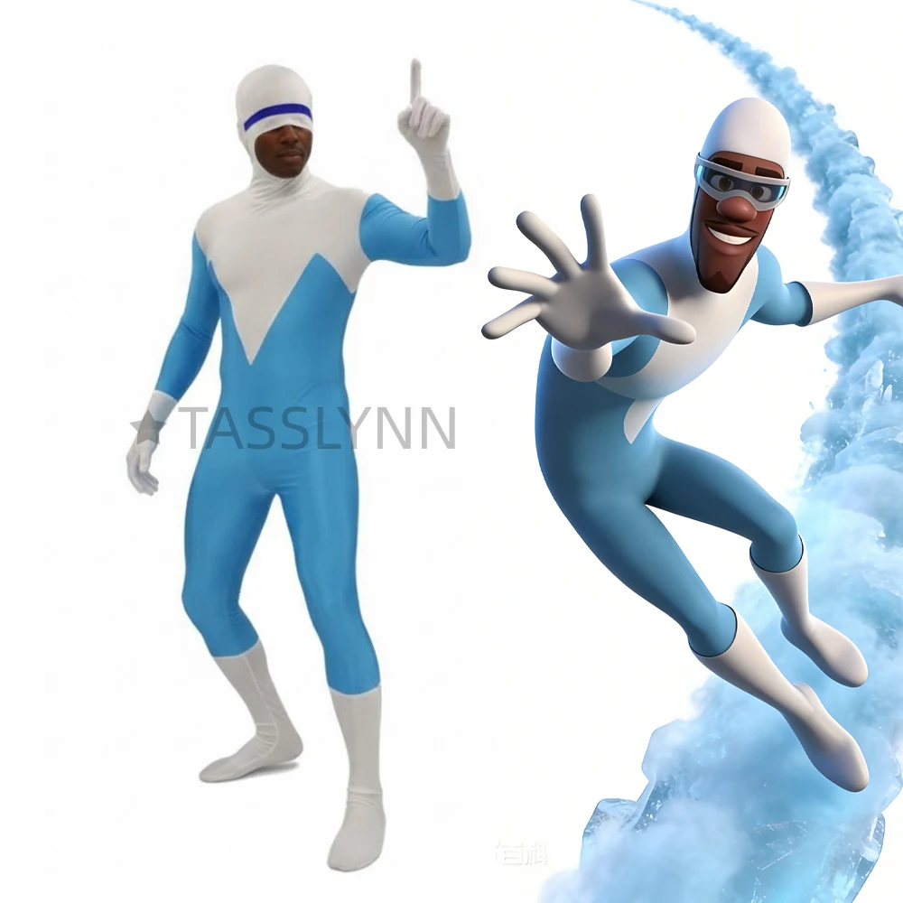 

The Incredible Bodysuit Frozone Cosplay Costume Perfect for Halloween Cosplay Stage Performances Superhero Frozone Bodysuit