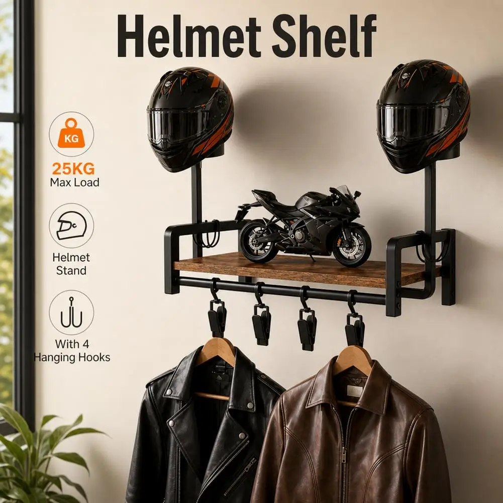 New Helmet Rack Wall Mount Motorcycle Helmet Holder Plate Rack Display Organizer With Motorcycle Accessories For Motorbike