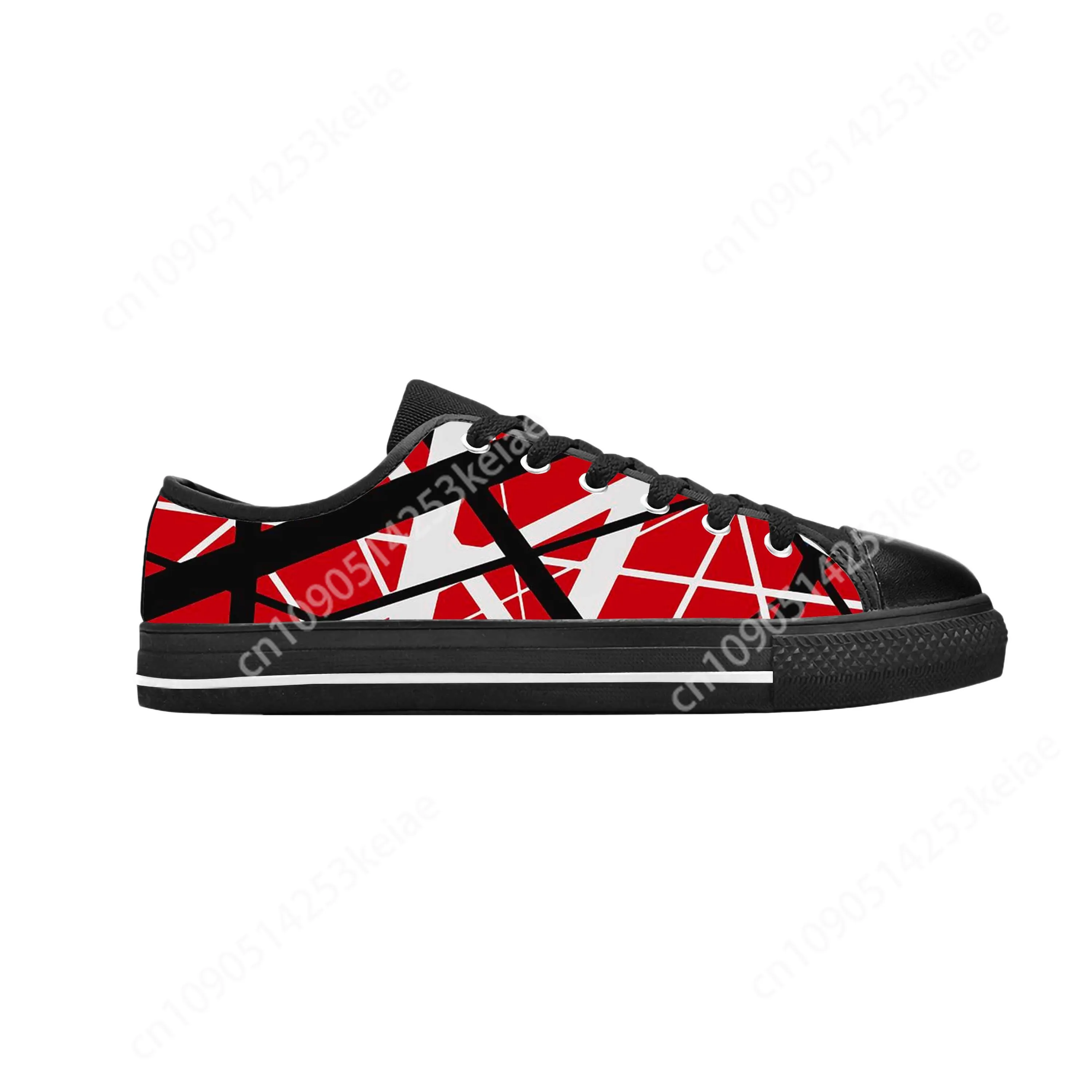 

Evh 5150 Stripe Heavy Metal Rock Band Music Guitar Casual Cloth Shoes Low Top Comfortable Breathable 3D Print Men Women Sneakers