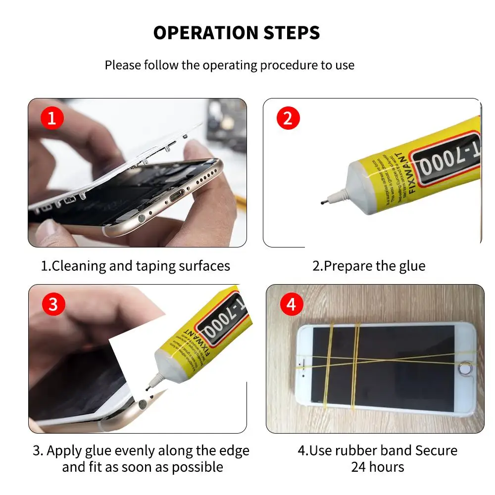 1/2pcs 15/50/110ML T7000 Black Cellphone Tablet Repair Battery Cover LCD Frame Adhesive T-7000 Electronic Components Glue