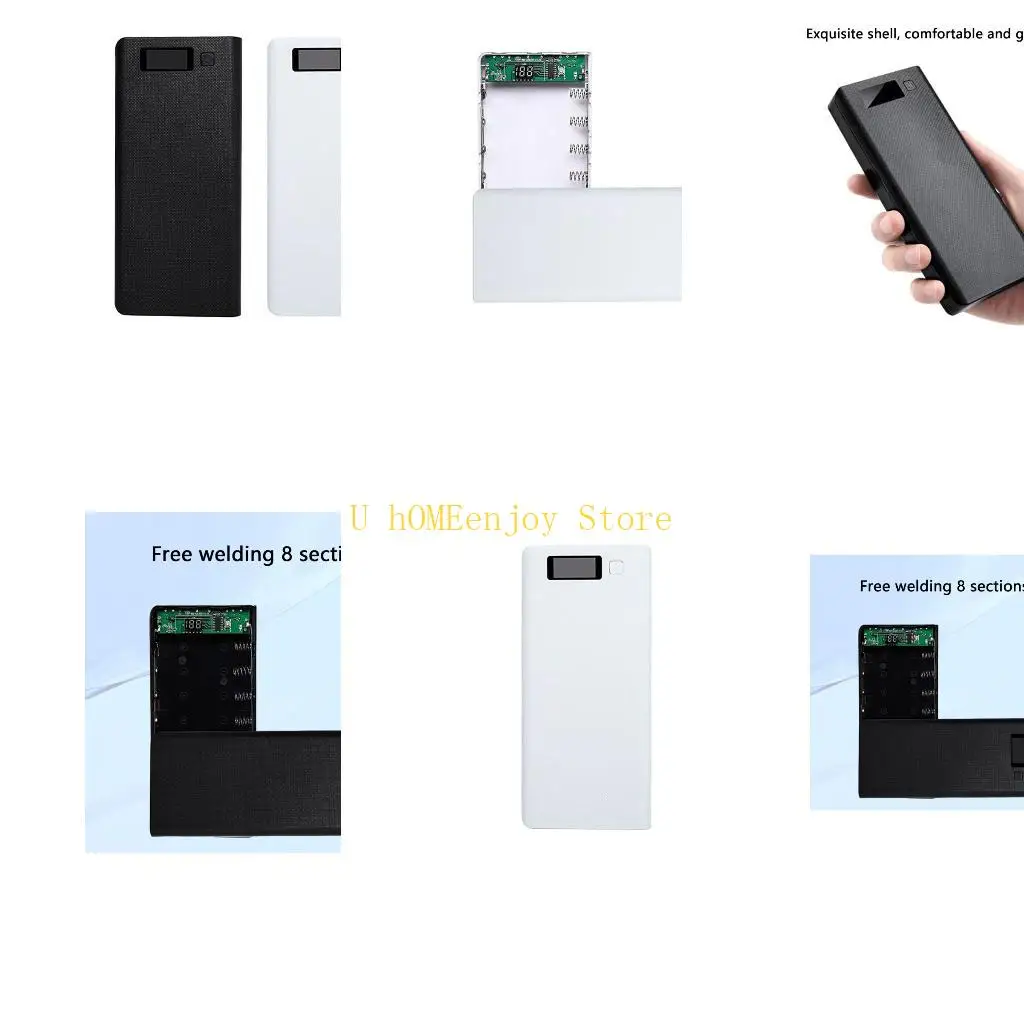 B0KF 18650 Battery Case Safety Protections Circuit Compactly Portable Charging Shell