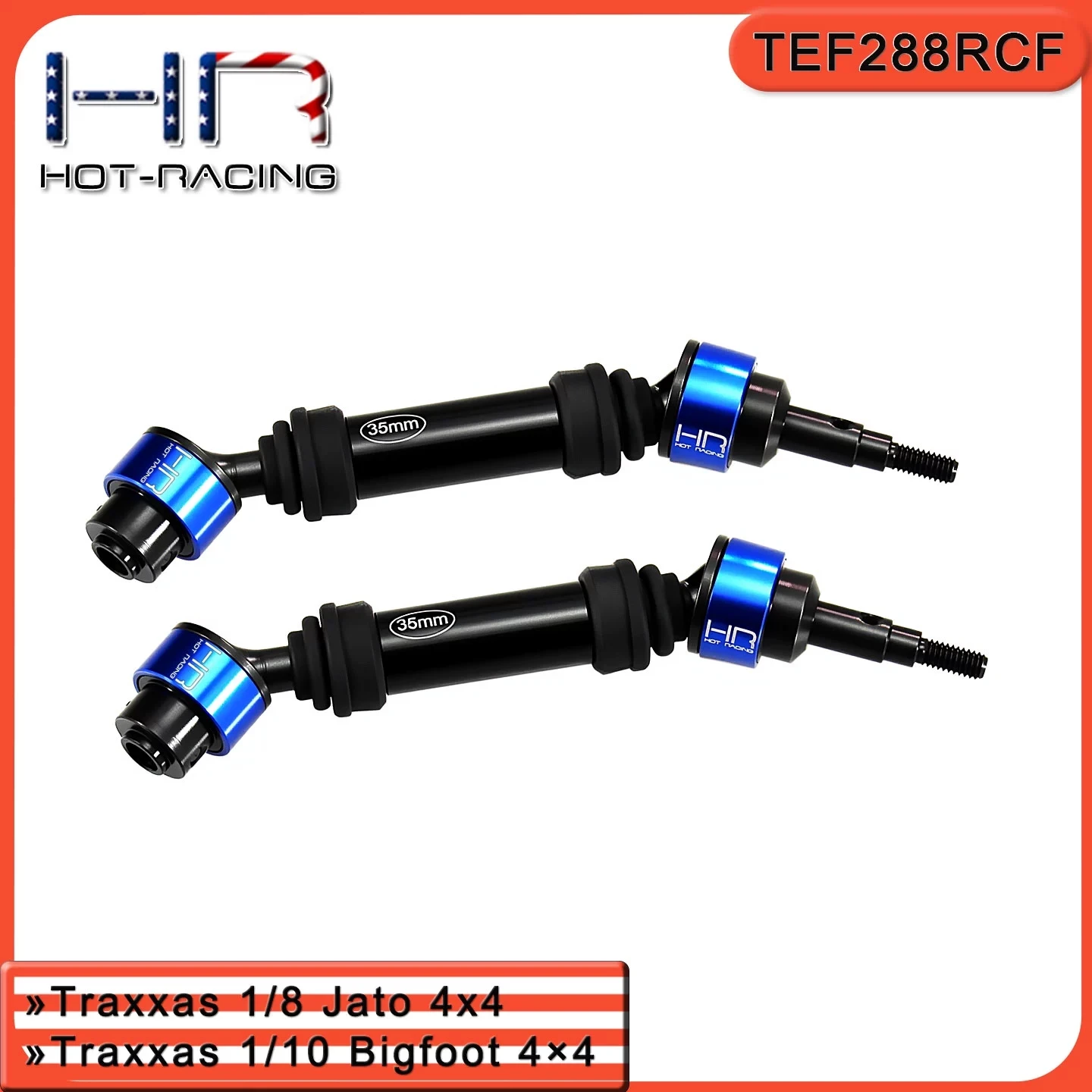 HR Traxxas 1/10 Bigfoot 4x4 1/8 Jato 4x4 reinforced steel spline front and rear universal joints