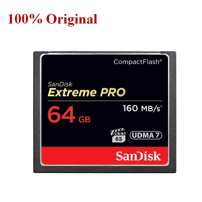 Imagem -02 - Sandisk-extreme Pro Alta Velocidade Compact Flash Card Cartão de Memória para Dslr e hd Filcorder Disc 32gb 64gb 128gb 256gb 160 m s