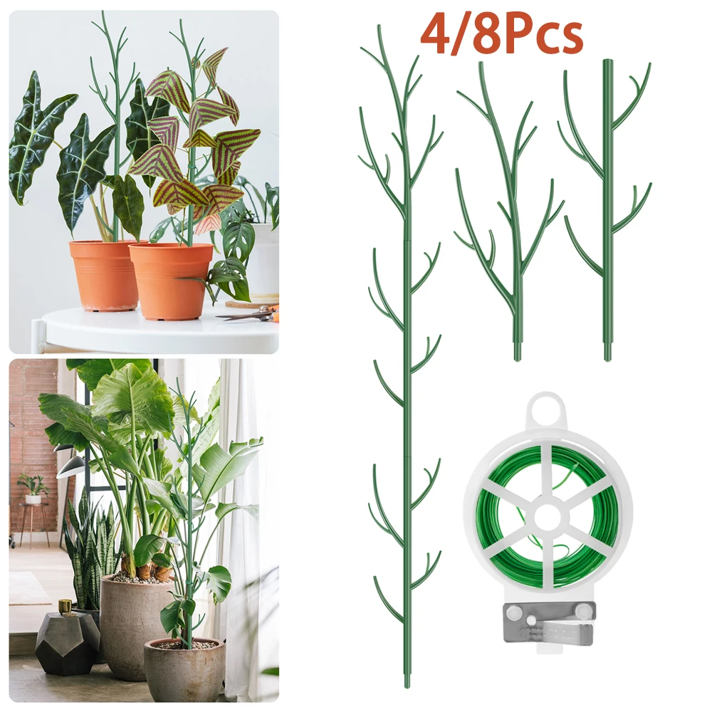 

4/8Pcs Plant Climbing Support Stake Adjustable Plant Support Stand Flower Plant Trellis Support Frame Plant Care Garden Decor