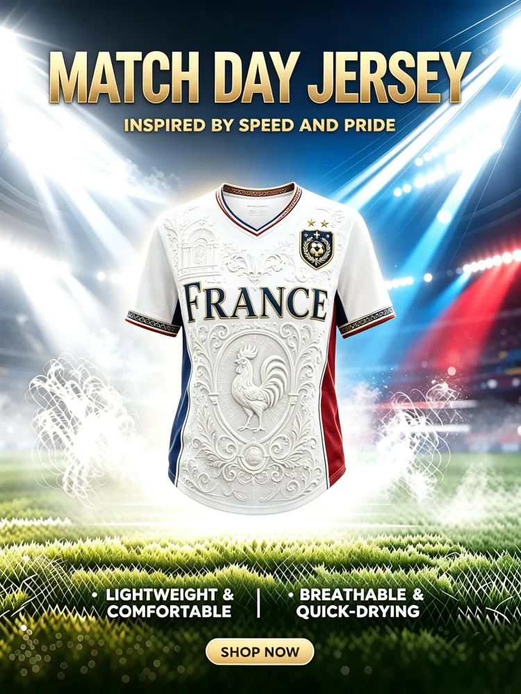2026 New Men Women's France 3D Printed Football Jersey Family Clothing T-shirt Suitable for Daily and Training Wear Quick Drying