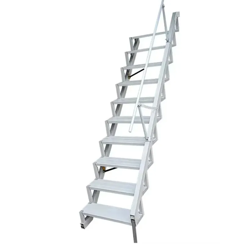 Customized modern prefabricated metal indoor and outdoor folding aluminum wall ladders and ladders for apartment use