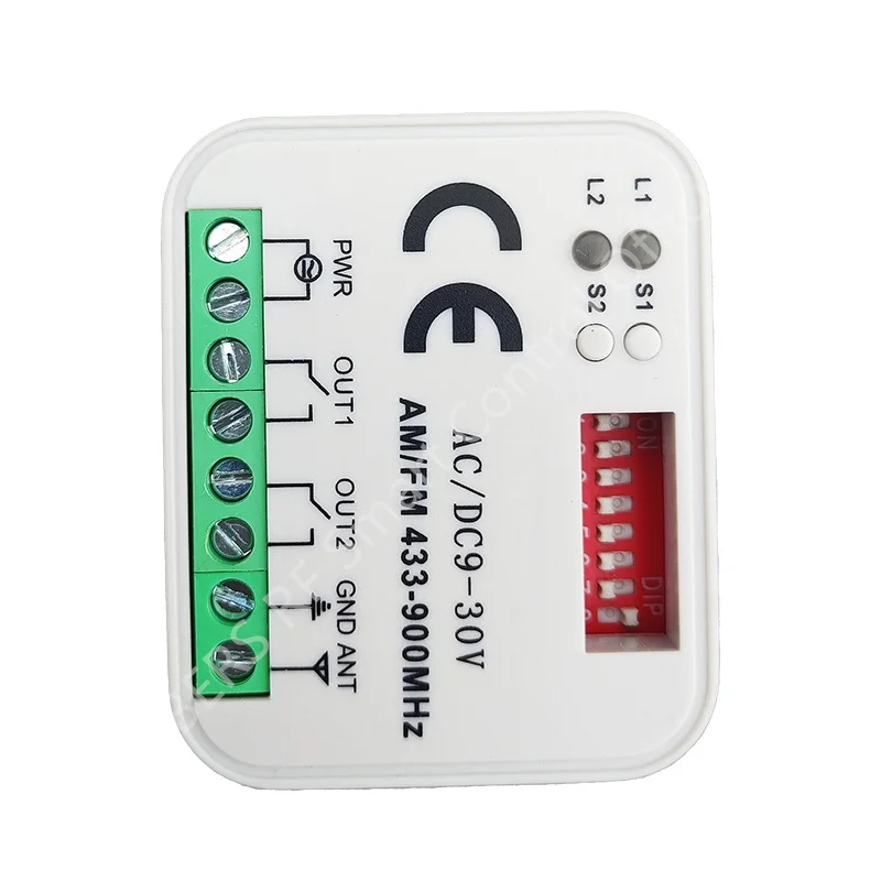 RF Wireless Multi Frequency 2 Channel Rolling Code Receiver for Garage Door & Gate