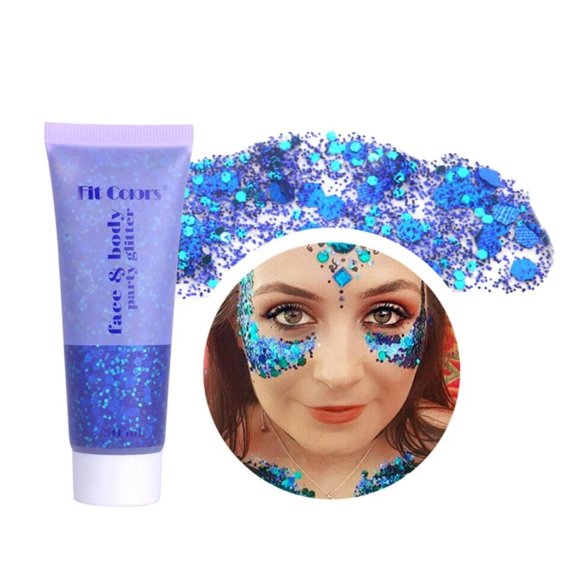 Fit Colors paillettes Gel Glitter Scale Face Lip Eye Shadow Eye Sparkly Hair Shimmer Gel Flash paillettes decorazione del partito trucco