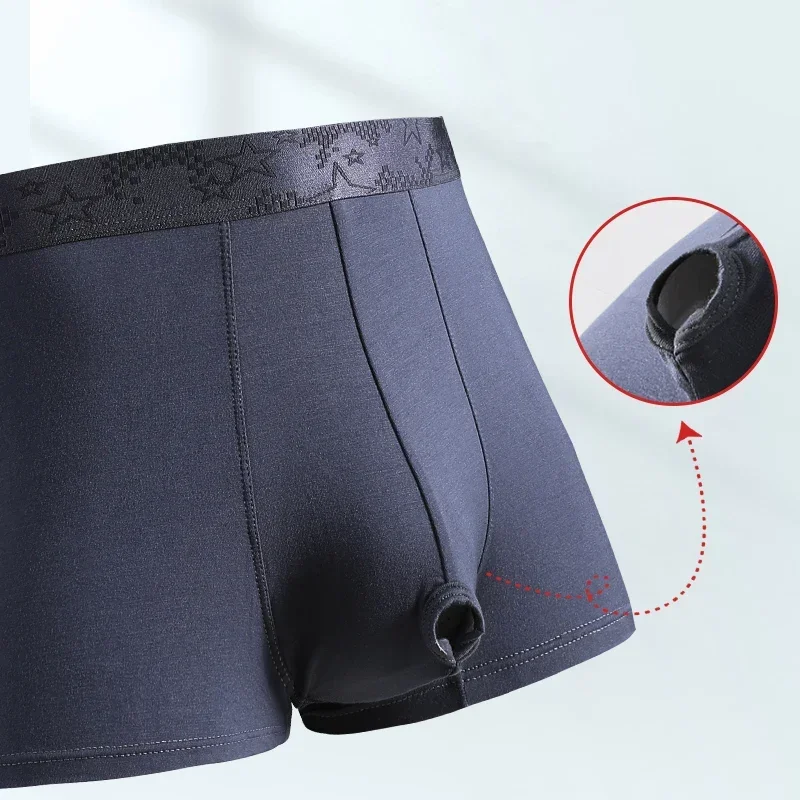 

Split Briefs Men's Bullet Split Block Boxer Shorts Head Scrotum Support Comfortable Boxer Bottoms Mens Panties Men Underwear