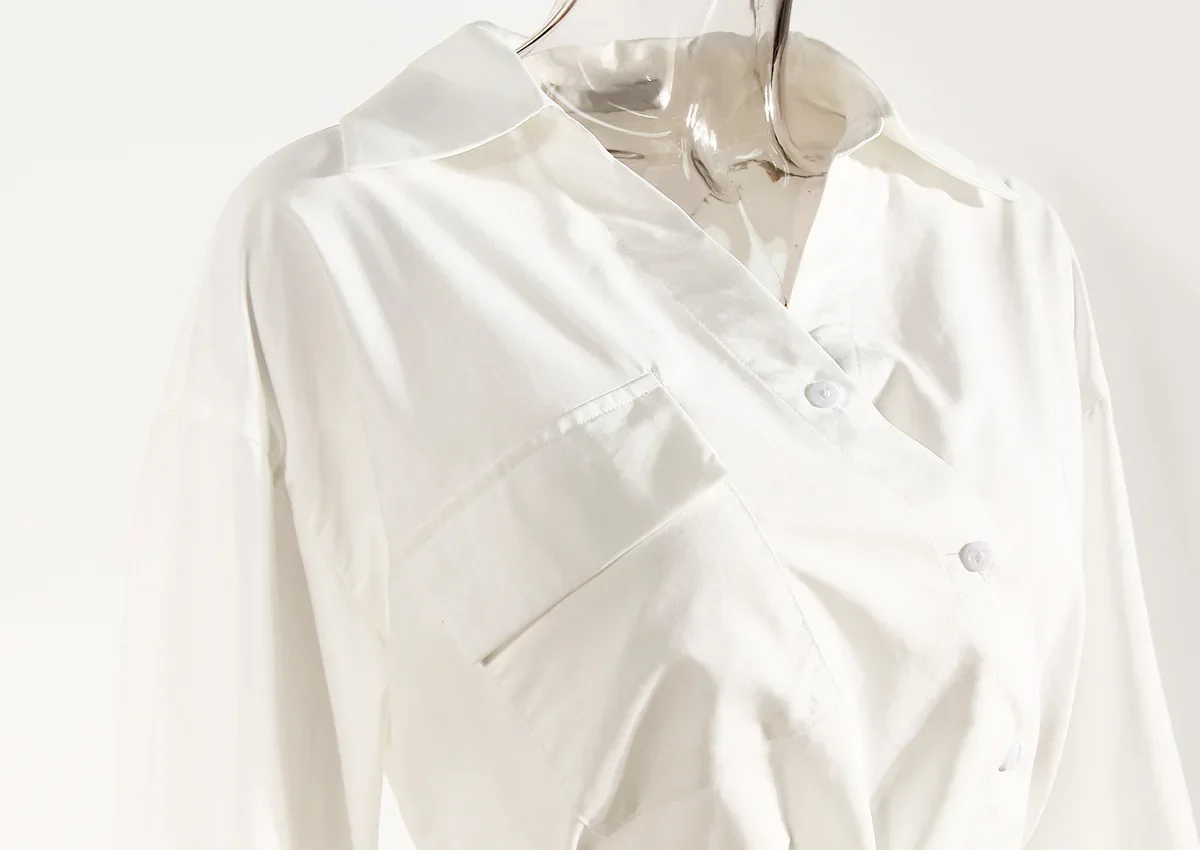 Witte Damespakken 1-delige Shirt Blazer Met Riem V-Hals Formele Kantoordame Zakelijke Werkkleding Mode Meisje Jas Prom Jurk