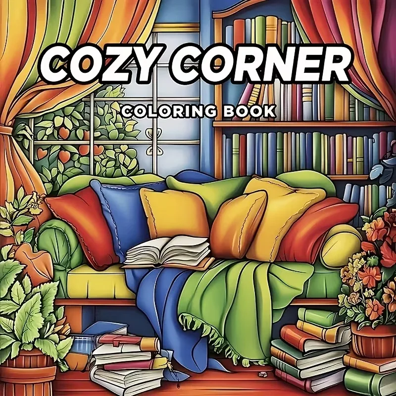 New Hot Cozy Nook Coloring Book Graffiti Drawing Notebook Anti-Bleed Paper Stress Relief Fill Color Sketch Pages