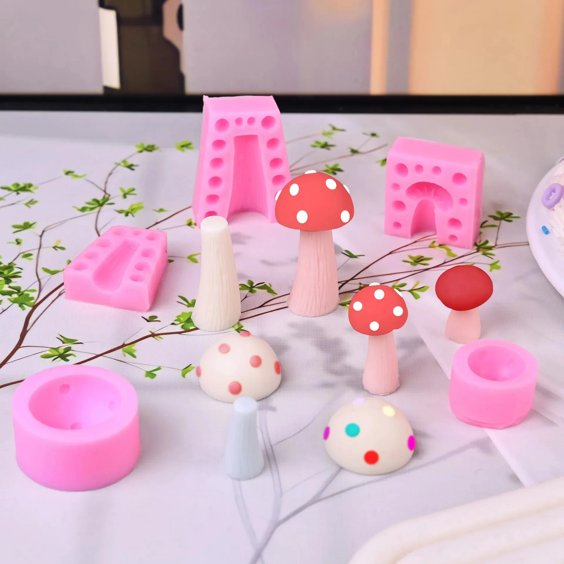 2pcs 2026New 3d Mushroom Molds Silicone Cartoon Pastoral Simulation Mushroom Series Collection Cake Baking Chocolate Resin Molds