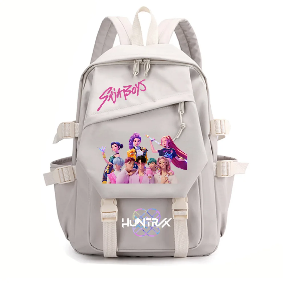 Huntrix saja meninos cosplay mochilas rumi zoey mira estudantes mochila anime filme mochila traje de halloween acessórios presente