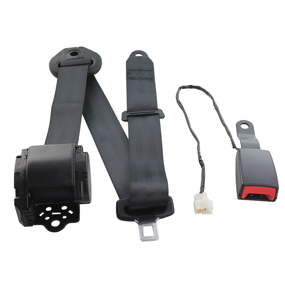 High Quality Seat Belts 3 Point Universal Safety Belt With Curved Rigid Buckle With Warning Cable Car Belt Accessories