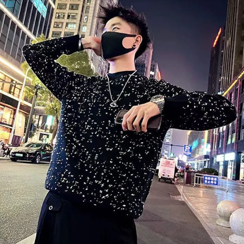 Men's Clothing Autumn and Winter Star high quality Sweater Fashion Brand Knitwear Warm Base Shirt Top sweater y2k