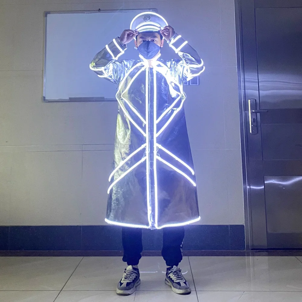 LED suit robot glow-in-the-dark costume Stage dance show costume Halloween Christmas Party Concert bar Glow supplies