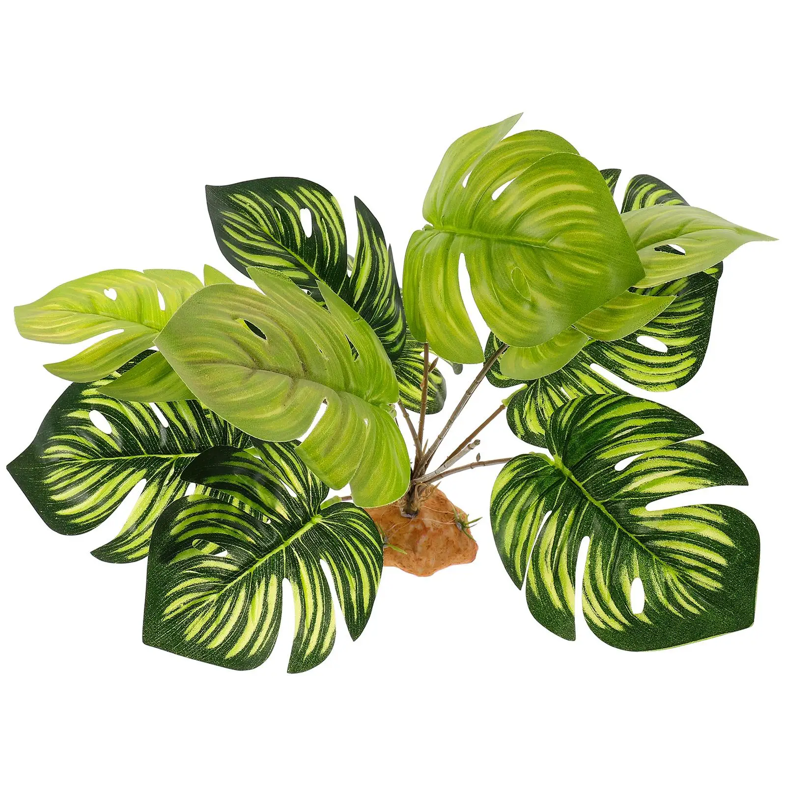 

Decorative Plants Lifelike Reptile Tank Aquarium Landscaping Supplies Fake Plant Ornament Sturdy Base Weighted Stability Resting