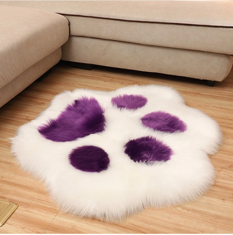 Cute Cat Paw Bear Foot Cushion Animal Footprint Shape Soft Plush Carpet Home Sofa Table Floor Mat Bedroom Decorative Carpet